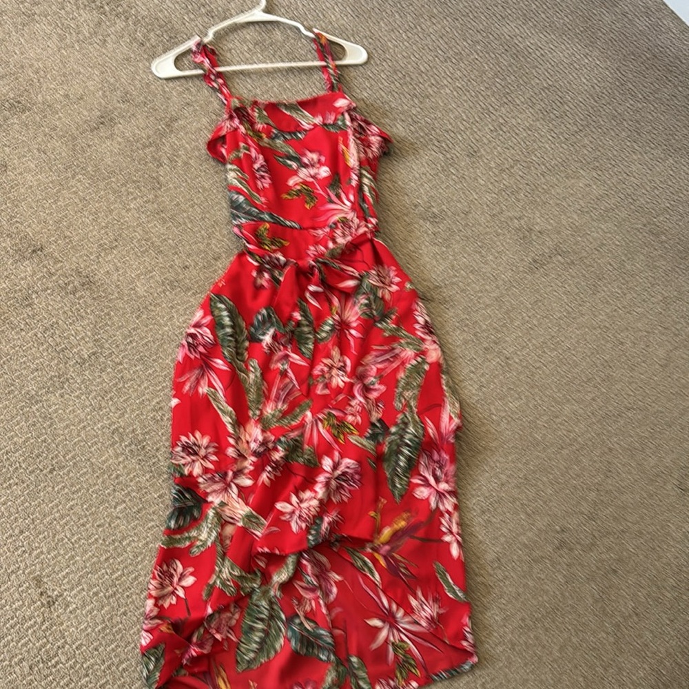 She & Sky floral tank dress midi high low size medium - Picture 5 of 7
